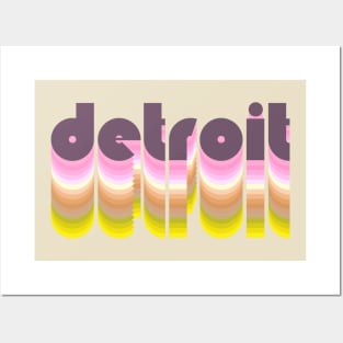 Detroit Michigan Pride Retro Style Represent Posters and Art